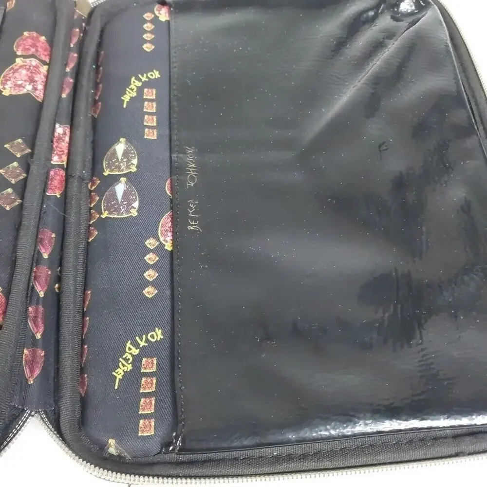 Betsey Johnson Gold Glitter Tablet Sleeve Case‎ Bag Notebook